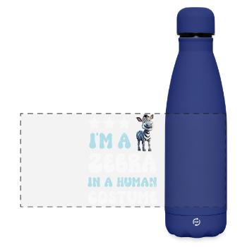 Zebra - Matte Panorama Isolierflasche 500 ml - Dunkelblau  - Vorne