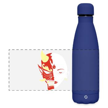 Mensch oder Dämon? - Matte Panorama Isolierflasche 500 ml - Dunkelblau  - Vorne