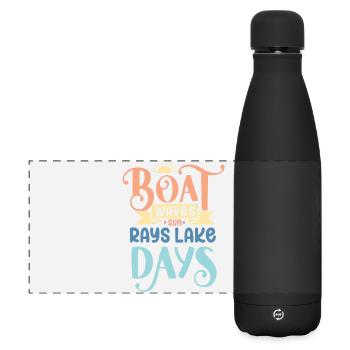 Boot Wellen Sonnenstrahlen See Tage - Matte Panorama Isolierflasche 500 ml - Schwarz - Vorne