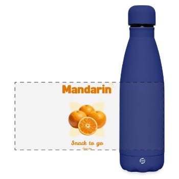 Mandarin Snack – Fruity Citrus Design - Matte Panoramic Thermal Bottle 500 ml - dark blue  - Front