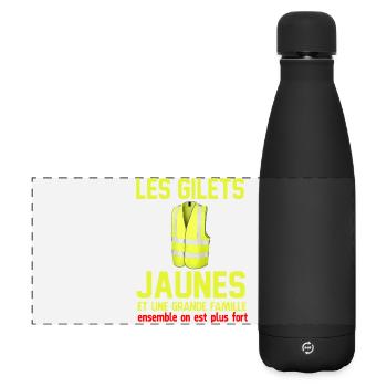 Yellow Wests T-Shirt - Matte Panorama Isolierflasche 500 ml - Schwarz - Vorne