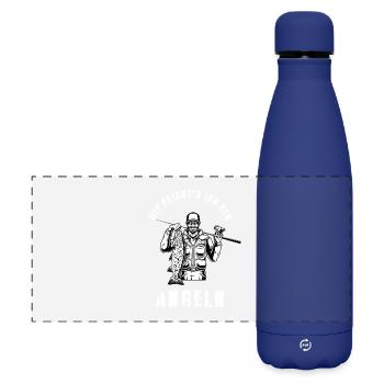 Mir reicht's ich geh ANGELN Fun Humor Outdoor - Matte Panorama Isolierflasche 500 ml - Dunkelblau  - Vorne