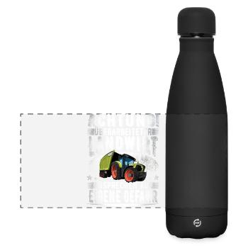 Landwirt - Matte Panorama Isolierflasche 500 ml - Schwarz - Vorne