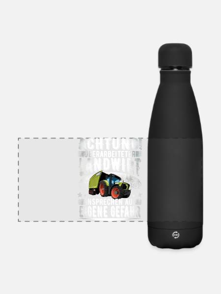 Landwirt - Matte Panorama Isolierflasche 500 ml - Schwarz