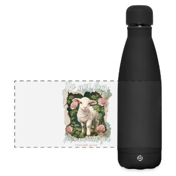 Lamm Christlich Bibelvers - Matte Panorama Isolierflasche 500 ml - Schwarz - Vorne