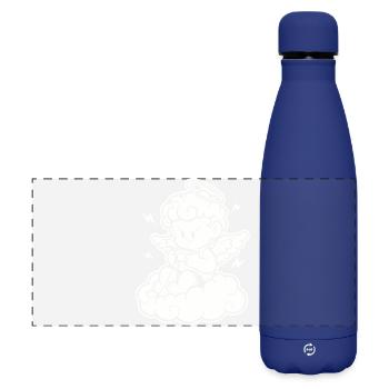Rage Gaming Cherub – Angry Angel Gambles - Matte Panoramic Thermal Bottle 500 ml - dark blue  - Front