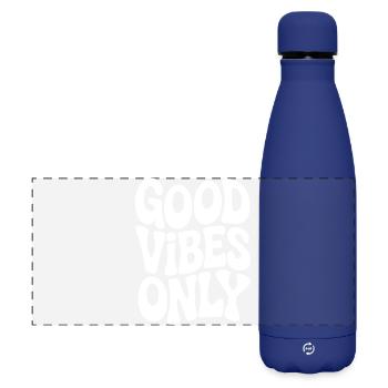 Vibing Typografie in Weiß - Matte Panorama Isolierflasche 500 ml - Dunkelblau  - Vorne