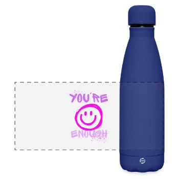 YOU ARE ENOUGH - Matte Panorama Isolierflasche 500 ml - Dunkelblau  - Vorne
