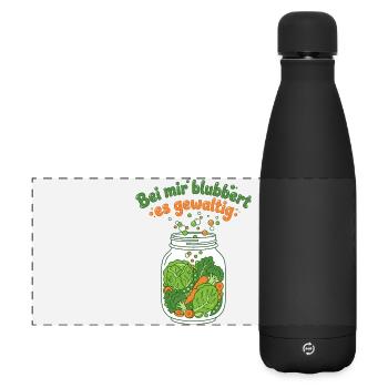 Fermentation Vegetable Mason Jar Bubbling - Matte Panoramic Thermal Bottle 500 ml - black - Front