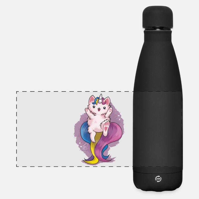 Kitty Katacorn est heureuse - Gourde isotherme panoramique mate 500 ml - noir
