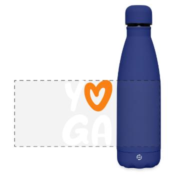 Yoga Herz Handschrift Comic Vektor Meditation Fan - Matte Panorama Isolierflasche 500 ml - Dunkelblau  - Vorne