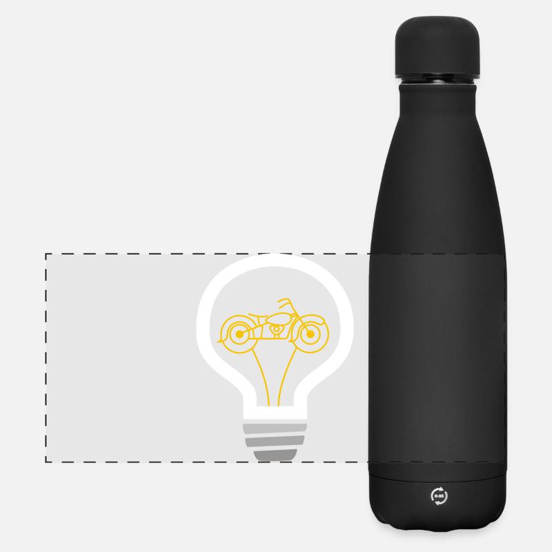 Motorcycle inside bulb - Matte Panoramic Thermal Bottle 500 ml - black