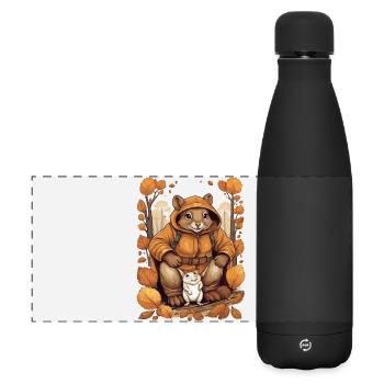 Süßes Eichhörnchen mit Maus - Matte Panorama Isolierflasche 500 ml - Schwarz - Vorne