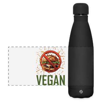 Renoncement végétalien au design de la restauration rapide - Gourde isotherme panoramique mate 500 ml - noir - Devant