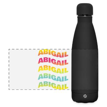 Abigail t-shirt text wave effect wave effect - Matte Panoramic Thermal Bottle 500 ml - black - Front