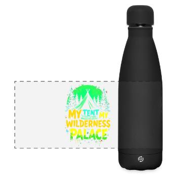 MA TENTE, MON PALAIS SAUVAGE, CAMPING - Gourde isotherme panoramique mate 500 ml - noir - Devant