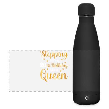 Schritt ins Königinnenalter 20 - Matte Panorama Isolierflasche 500 ml - Schwarz - Vorne