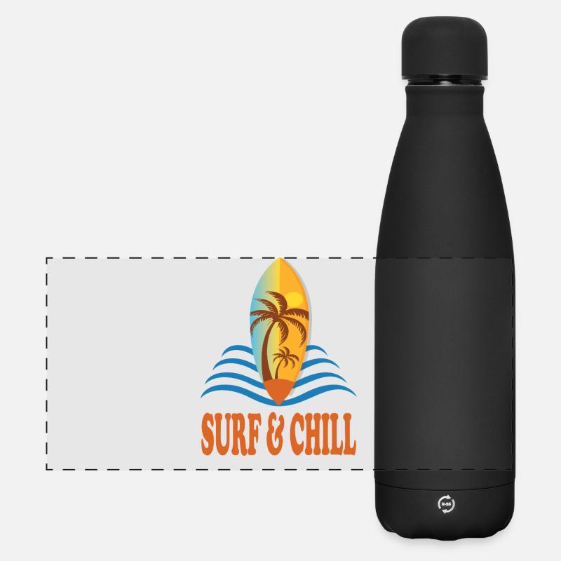 Surf and Chill - Matte Panoramic Thermal Bottle 500 ml - black