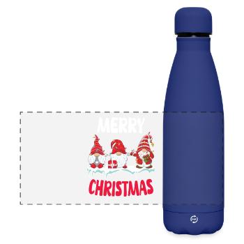 Troupe de Noël Gnome - Gourde isotherme panoramique mate 500 ml - bleu foncé  - Devant