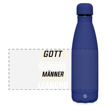 Leandro der schönste Mann von Gott geformt Design - Matte Panorama Isolierflasche 500 ml - Dunkelblau  - Vorne