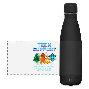 Lustiger Technischer Support Debug Weihnachten - Matte Panorama Isolierflasche 500 ml - Schwarz - Vorne