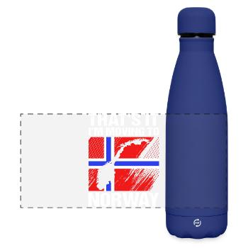 Norvégie : Oslo, Scandinavie, Norvège - Gourde isotherme panoramique mate 500 ml - bleu foncé  - Devant