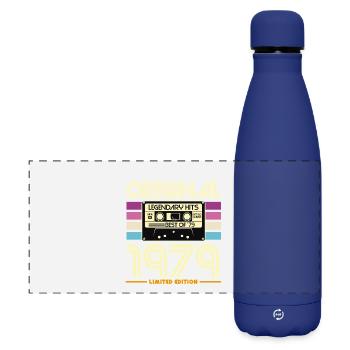 Kassette 1979 Originalhits - Matte Panorama Isolierflasche 500 ml - Dunkelblau  - Vorne