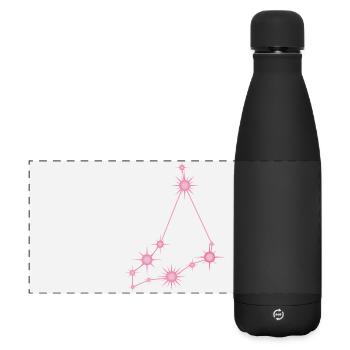 Steinbockstern Sternbild Tierkreis Pastellrosa - Matte Panorama Isolierflasche 500 ml - Schwarz - Vorne