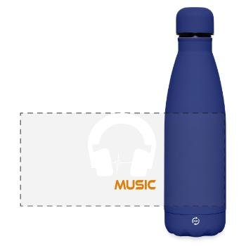 Musikwellen-Headset-Logo - Matte Panorama Isolierflasche 500 ml - Dunkelblau  - Vorne
