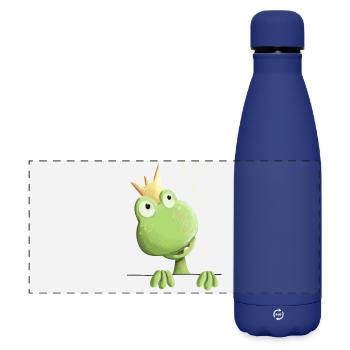 Embrasse-moi grenouille - Prince grenouille - Comic - Gourde isotherme panoramique mate 500 ml - bleu foncé  - Devant