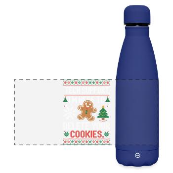 Tech Support Cookie Saying - Matte Panoramic Thermal Bottle 500 ml - dark blue  - Front