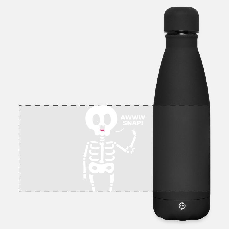 Knochenbruch Halloween Skelett Knochen Armbruch - Matte Panorama Isolierflasche 500 ml - Schwarz