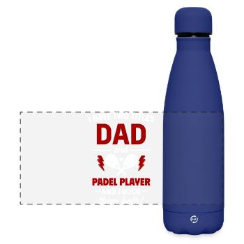 Padel cadeau de papa pour la fête des pères à Noël - Gourde isotherme panoramique mate 500 ml - bleu foncé  - Devant