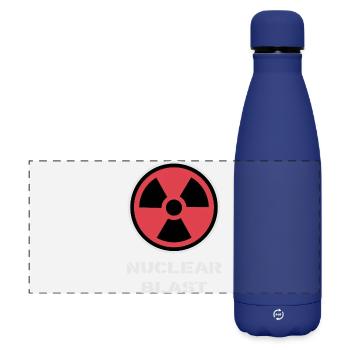 Radioactive Symbol - Rock Metal Design - Matte Panoramic Thermal Bottle 500 ml - dark blue  - Front