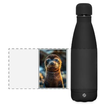 Seelöwen Seelöwe - Matte Panorama Isolierflasche 500 ml - Schwarz - Vorne