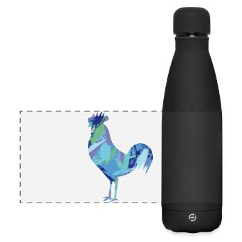 Fans de poulet - Coq - Coq - Poulet fleur - Bio - Gourde isotherme panoramique mate 500 ml - noir - Devant