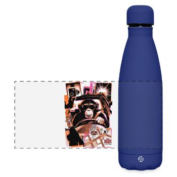 Affe Autofahrer Blitzer - Matte Panorama Isolierflasche 500 ml - Dunkelblau  - Vorne
