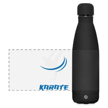 Ideal für MMA-Fans. Karate High Kick - Matte Panorama Isolierflasche 500 ml - Schwarz - Vorne