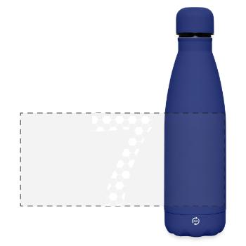 Fußball Nummer 7 – Hexagon Style - Matte Panorama Isolierflasche 500 ml - Dunkelblau  - Vorne