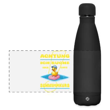 Non-swimmer duck - Matte Panoramic Thermal Bottle 500 ml - black - Front