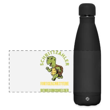 Podomètre? J’utilise le détecteur de mouvement - Gourde isotherme panoramique mate 500 ml - noir - Devant