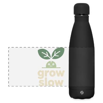 Grow Slow – Pflanzensprössling - Matte Panorama Isolierflasche 500 ml - Schwarz - Vorne