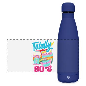 Retro Back to the 80s Vintage Design - Matte Panoramic Thermal Bottle 500 ml - dark blue  - Front
