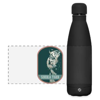 Bengal Tiger Portrait Patch: Indian Fauna - Matte Panoramic Thermal Bottle 500 ml - black - Front