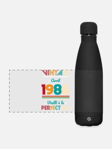 40 Jahre Jubiläum – Jahrgang – April 1986 - Matte Panorama Isolierflasche 500 ml - Schwarz