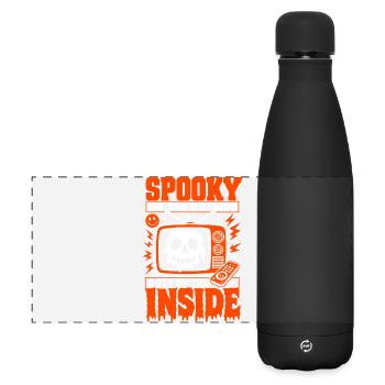 Spooky Outside Cozy Inside Horror Fan - Matte Panoramic Thermal Bottle 500 ml - black - Front
