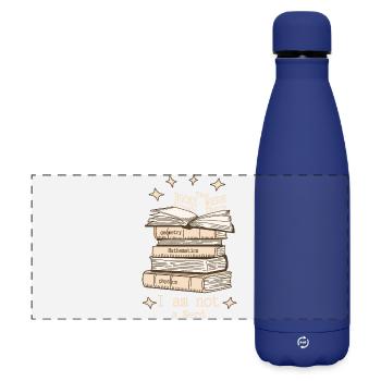Ich bin kein Streber - Matte Panorama Isolierflasche 500 ml - Dunkelblau  - Vorne