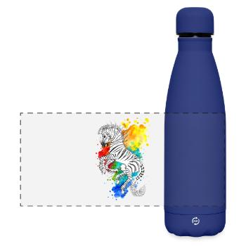 Rayures - Gourde isotherme panoramique mate 500 ml - bleu foncé  - Devant
