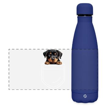 Hund Rottweiler - Matte Panorama Isolierflasche 500 ml - Dunkelblau  - Vorne