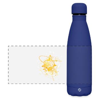 Yellowwhite.Splash - Matte Panorama Isolierflasche 500 ml - Dunkelblau  - Vorne